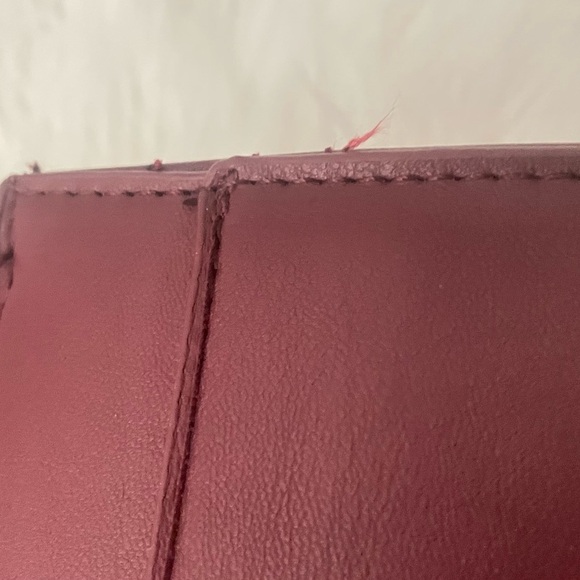 Badgley Mischka Quilted Shoulder Bag Burgundy with Gold Studs - Picture 8 of 14